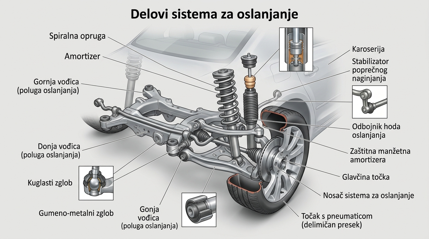 Pregled osnovnih delova sistema za oslanjanje motornog vozila
